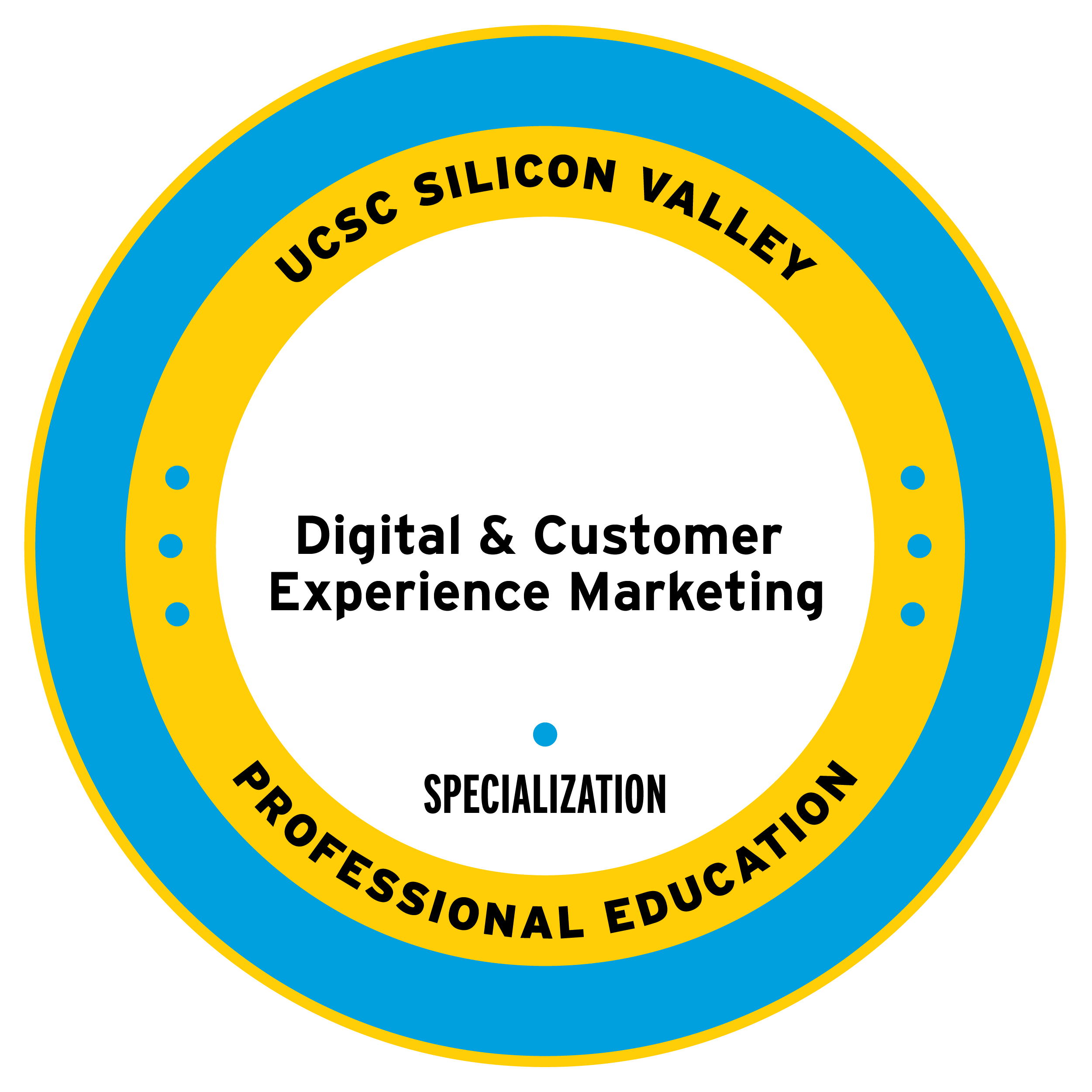 Badge for the UCSC Extension digital and customer experience marketing specialization