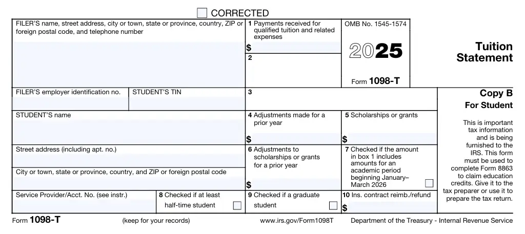 sample federal form 1098-T