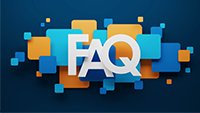 FAQ with colorful squares around the letters (200px)