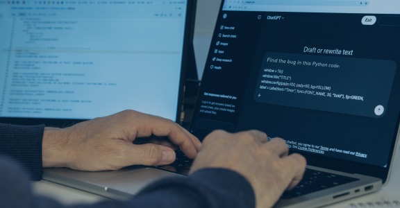 Man using LLMs to help with programming, engineering