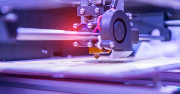 Closeup of 3D printer