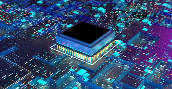 VLSI and Semiconductor Engineering - image of a chip in brig