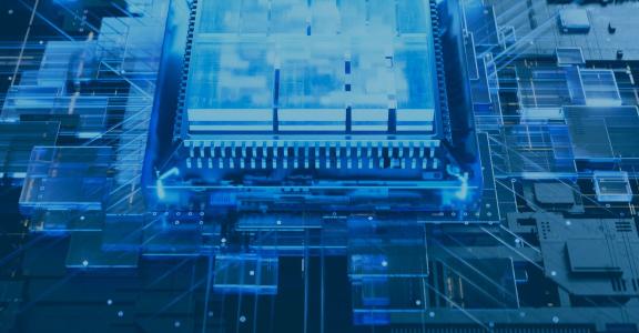 Graphic image of computer chip layers