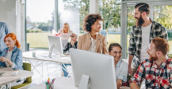 workforce image of people working in small groups
