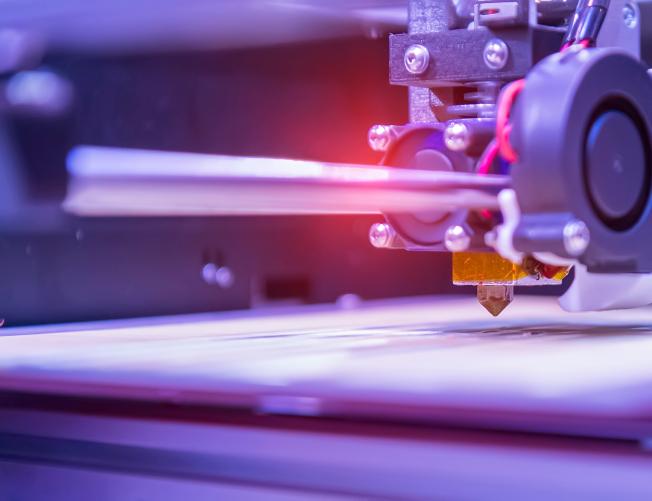 Closeup of 3D printer