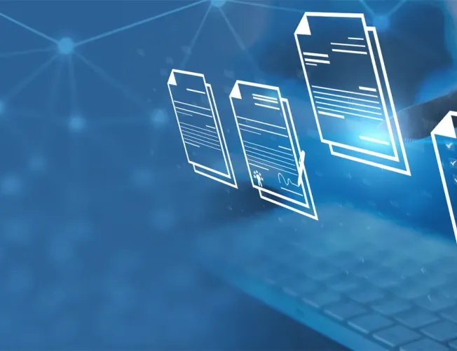 Forms against a blud background