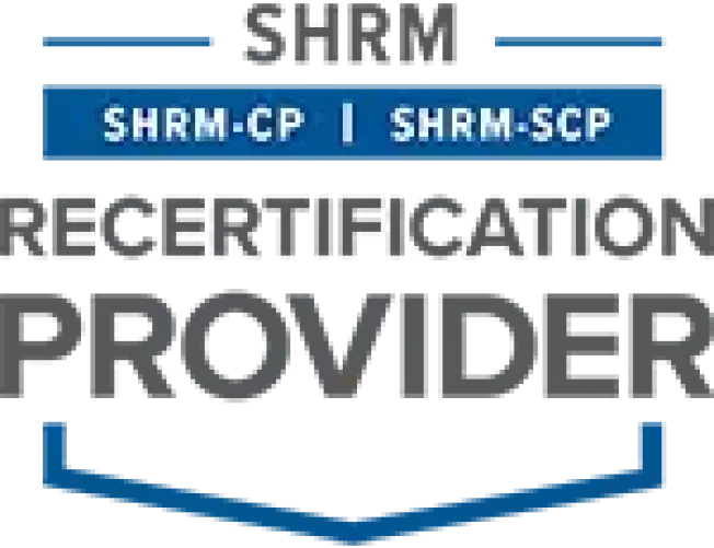 SHRM Recertification Provider logo. SCHRM-CP . SHRM-SCP