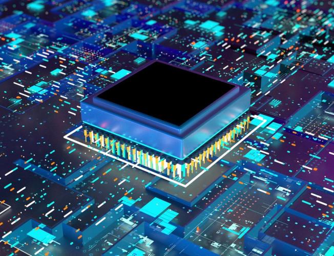 VLSI and Semiconductor Engineering - image of a chip in brig