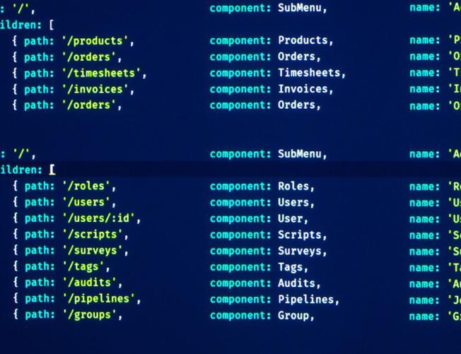 Code editor colorful text