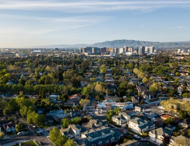 View of Silicon Valley from western hills