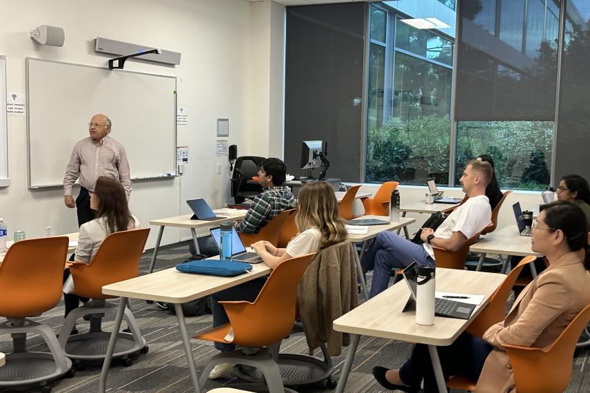 Students learning in a UNEX classroom