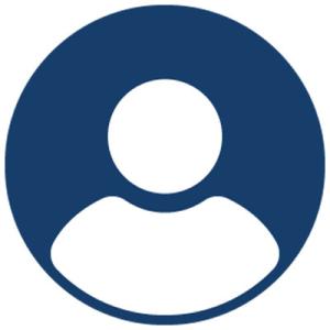avatar anonymous figure in white on blue background