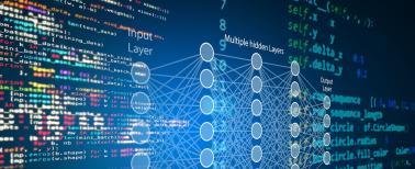 Machine Learning: colorful lines of data showing input layer