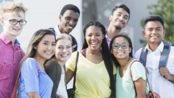 Group of smiling students. 