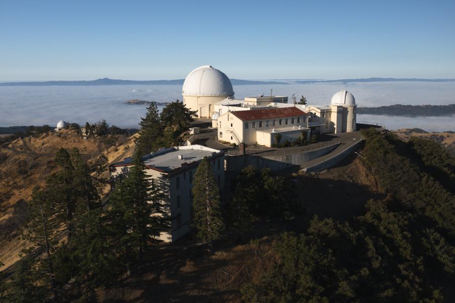 aerial image of Lick Observatory in Santa Cruz